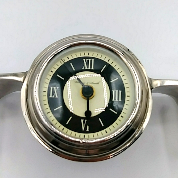 ✈️2 xHP! Art Deco Industrial Airplane Clock, Polished Metal - Picture 5 of 10